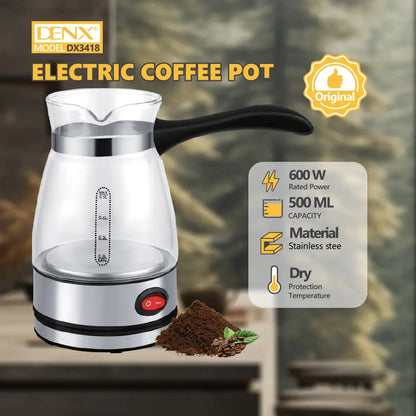 Premium Glass & Steel Coffee Pot